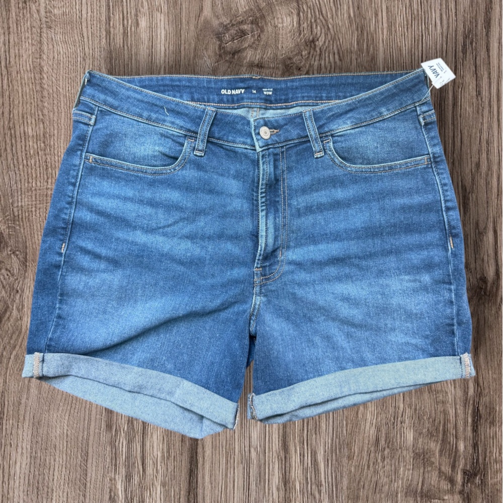 🌞 NWT! 🌞 Old Navy High Waisted Wow Dark Blue Jean Shorts with 5 inch
